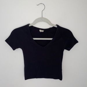 Garage Black Ribbbed Tee